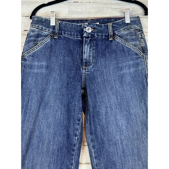 Tommy Hilfiger Jeans Women Size 6 2005 Flared Leg Leather Patch Stitched Pocket - Picture 2 of 12